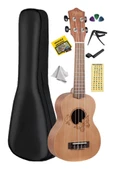 Midex SPA-261 Ladin Ağacı Kelebek Desenli Kaliteli Soprano Ukulele Seti thumbnail 1