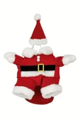 Şenlikli Noel Baba Köpek Kostüm Seti – Küçük Irklar İçin Sıcak Polyester Tulum, Kazak Tasarım Evcil Hayvan Kıyafeti-L beden - 4
