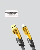 Evrensel Uyumluluklu Dayanıklı Metal Başlıklı Hızlı Şarj Kablosu - 4
