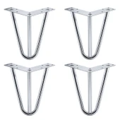 Martı 4 ADET 12 cm Krom Gümüş Metal Mobilya Ayağı Üçgen Modern Tasarım Koltuk Sehpa Masa TV Ünitesi thumbnail 8