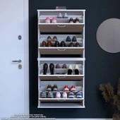 Modilayn UMAY' 2 Li Asma Antre Hol 72x 156x26 cm’ lik 4 Düşer Kapak 8 Göz Bölmeli Ayakkabılık thumbnail 4