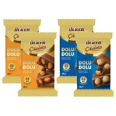Ülker Dolu Dolu Sütlü Bütün Fındıklı ve Bademli Çikolata 80 gr 4 lü Karma - 1