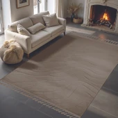 Dinarsu Alaçatı Püsküllü Parça Halı 150X230 Lorey K.Bej thumbnail 1