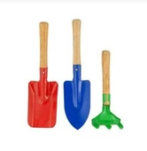 Kürek tırmık hobi seti Kürek bahçe seti metal başlık 3 lü set - 4