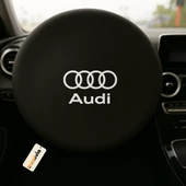 Audi Uyumlu Siyah Direksiyon Koruma Kılıfı  Penye Kumaş Dokuma - 1