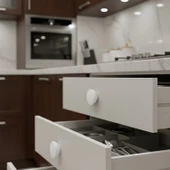 Tek Vidalı 10 Adet Beyaz Renk Polimer Düğme Kulp Bombeli Dolap Mobilya Dolap Çekmece Kulpu Kulbu thumbnail 8