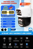 UNIYWELL 6 MP WIFI Kamera  2 LENS - Tam Renkli Gece Görüş - Su Geçirmez - 2 Yönlü Ses - 1