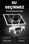 Solar Kamera - Güneş Enerjili Kamera - Sim Kartlı Kamera - 15MP - 3 LENS - 3  KAMERALI GÜVENLİK KAMERASI - 12000MAH BATARYA - UZAKTAN İZLEME - 4