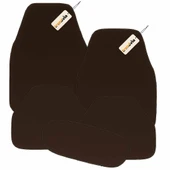 Koyu Kahve Araç Halı Paspas Takımı 5’li Kaymaz Tabanlı Oto Halı Paspas Seti - 1