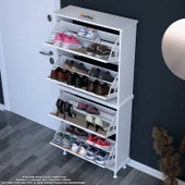 Modilayn UMAY' 2 Li Antre Hol 72 x 168x 25, 5 cm’ lik 4 Düşer Kapak 8 Göz Raf  Bölmeli Ayakkabılık - 2