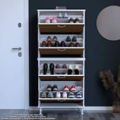 Modilayn UMAY' 2 Li Antre Hol 72 x 168 x 25, 5 cm’ lik 4 Düşer Kapak 8 Göz Raf Bölmeli Ayakkabılık - 3