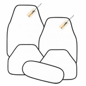 Beyaz Araç Halı Paspas Takımı 5’li Kaymaz Tabanlı Oto Halı Paspas Seti - 1