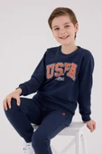 U.S. Polo Assn. Erkek Çocuk Uspa Since 1890 Kalın 3 İplik Uzun Kollu Eşofman Takım - 2
