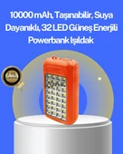 Suya Dayanıklı Güneş Paneli Destekli Powerbank ve Işıldak - 1