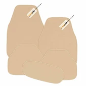 Açık Kahve Araç Halı Paspas Takımı 5’li Kaymaz Tabanlı Oto Halı Paspas Seti - 1