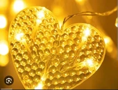 pilelistore Kalp Perde Led 3m 6 Sıra 12 Adet Kalp Led ışık Gün Işığı - 1