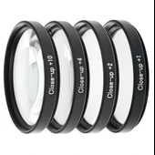 Ayex 40.5mm Close-Up Filtre Seti – 4’lü Diyopter (+1, +2, +4, +10) | Optik Cam | Taşıma Çantalı - 1