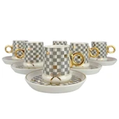 Acar MXG-22-0125 Gri Almond 6lı Porselen Kahve Fincan Takımı thumbnail 2