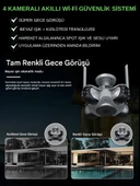 IO781 WİFİ Güvenlik Kamerası 4 Kameralı 20MP ULTRA HD PTZ Hareketli Sesli Gece Görüşlü Akıllı Kamera - 4