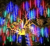 pilelistore 8 Adet Meteor Kayan Tüp Led Ağaç Bahçe Solar Güneş Enerjili Led S-12 - 2