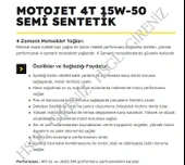 HSGL Lubran 4T MotoJet 15W-50 API SL Motor Yağı 1 Litre Yüksek Performanslı 4 Zamanlı Motosiklet Yağı thumbnail 4