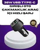 38W Çift Çıkışlı Araç Şarj Cihazı – Type-C ve USB PD Destekli - 1