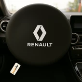 Renault Uyumlu Siyah Direksiyon Koruma Kılıfı  Penye Kumaş Dokuma - 1