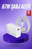 Beyaz Ultra Plus Hızlı Şarj Seti Şarj Adaptörü ve Kablosu 67W - 2
