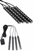 Araç İçi Ayak Altı 12'li Şerit Led Işık Uzaktan Kumandalı RGB Işıklı Ses ve Müziğe Duyarlı - 3