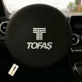 Tofaş Uyumlu Siyah Direksiyon Koruma Kılıfı  Penye Kumaş Dokuma - 1