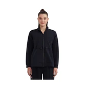 W Soft Touch Full Zip Jacket Kadın Siyah Fermuarlı Eşofman Üstü S232183-001 - 4