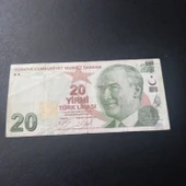 Escoines Koleksiyon 3996368f6bf0b64214 9.Emisyon 20Türk-Lirası Güzel Numara D204 922229 kağıt para - 2