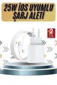15/Pro/Pro Max 25W İOS Uyumlu Hızlı Şarj Aleti Adaptörlü Beyaz - 2