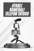 Telefon Tutucu Mikrofonlu Işıklı Youtuber Video Kayıt - 2