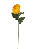 Yapay Çiçek Krizantem Sarı Koyu 90cm Tek Dal Kumaş Çiçek Uzun Dal thumbnail 2