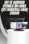 4K 10.2 İnç Çift Kameralı Araç Multimedya Ekranı CarPlay Kablosuz Tüm Cihazlara Uyumlu - 2