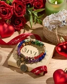 Valkyrie 7 Çakra Doğal Taş Bileklik – Yaşam Ağacı & Yaprak Charm, Meditasyon ve Enerji Dengeleyici Bileklik - 6