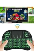 Kablosuz Türkçe Q Klavye RGB Işıklı Televizyon Ps3 Dokunmatik Mouse - 4