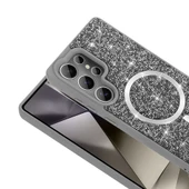 Galaxy S25 Ultra Kılıf Pırlanta Tasarımlı M-safe Şarj Özellikli  Mozaik Silikon Kapak thumbnail 6