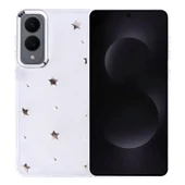 Galaxy S25 Edge Kılıf Airbag Tasarımlı Simli Şeffaf  Kutup Kapak thumbnail 1