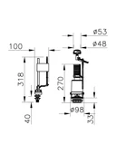 KALİTE VİTRA 330B1314 Rezervuar İç Takım, Alttan Su Girişli, 6 L thumbnail 2