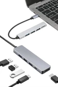 Macbook Pro/air Uyumlu USB Type-C 8 In 1 Hub Dönüştürücü Çevirici Çoklayıcı USB Hdmı Micro Sd 8 Girişli - 1