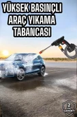 Bahçe ve Araba Yıkama Tabancası Su Basınçlı Hazneli Bataryalı Oto Yıkama - 2