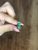 Doğal Taş Yeşil Akik Doğal Taşlı Antik Model Kadın Ayarlanabillir Yüzük euy75ya thumbnail 3