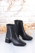 Pierre Cardin 54971 Siyah Cilt Fermuar Detaylı Kalın Topuklu Kadın Bot thumbnail 6