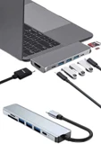 Usb Type-c Hub Dönüştürücü Çevirici Çoklayıcı Macbook Çevirici 8 Portlu - 5