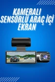 Araç İçi Full Hd Kamera Ön ve Arka Kameralı Ekranlı Araç Kamerası - 1