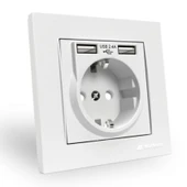 MUTLUSAN RİTA İKİLİ USB TOPRAKLI PRİZ -BEYAZ thumbnail 1