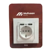 MUTLUSAN RİTA İKİLİ USB TOPRAKLI PRİZ -BEYAZ thumbnail 3