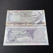 Escoines Koleksiyon 3996368f6c5cb7c3c2 6.Emisyon 5türk-lirası K65 serisi ÇİL eski kağıt para thumbnail 1